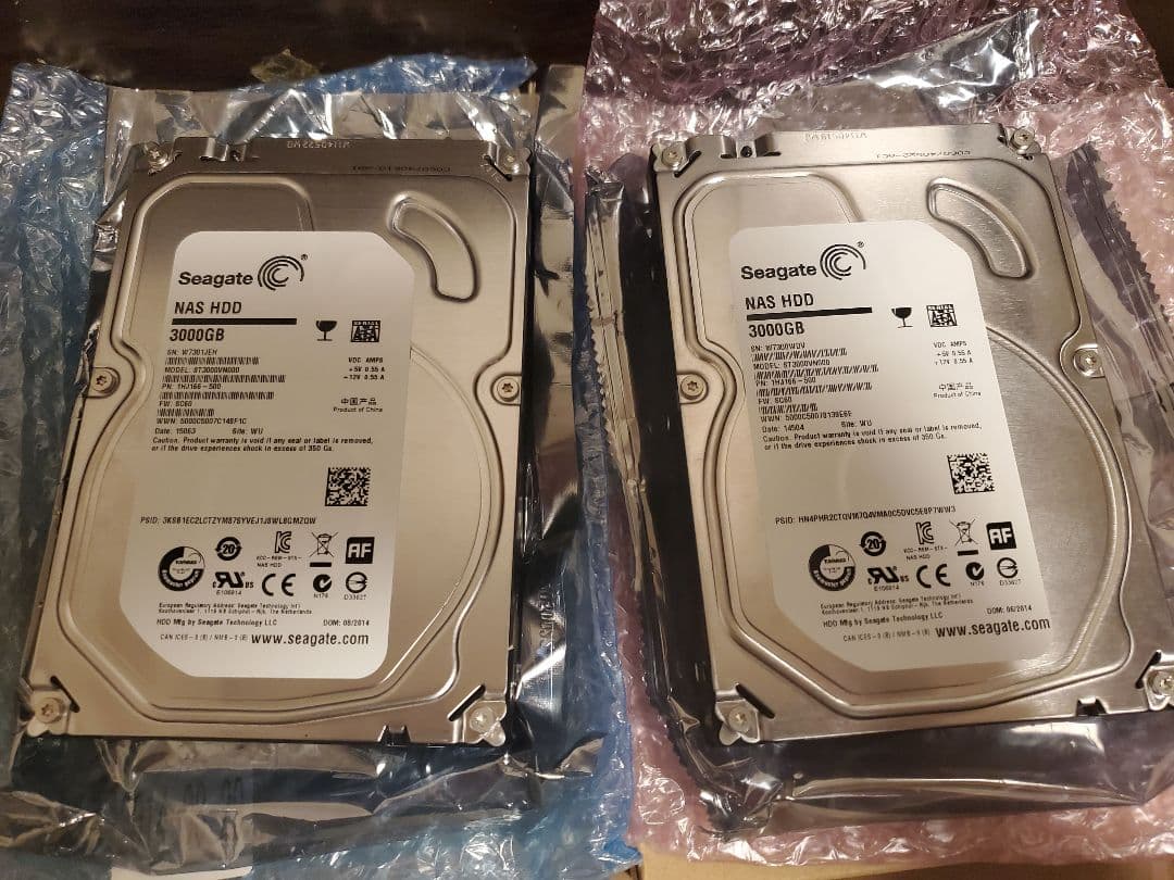Seagate ST3000VN000 3TB HDD 2台