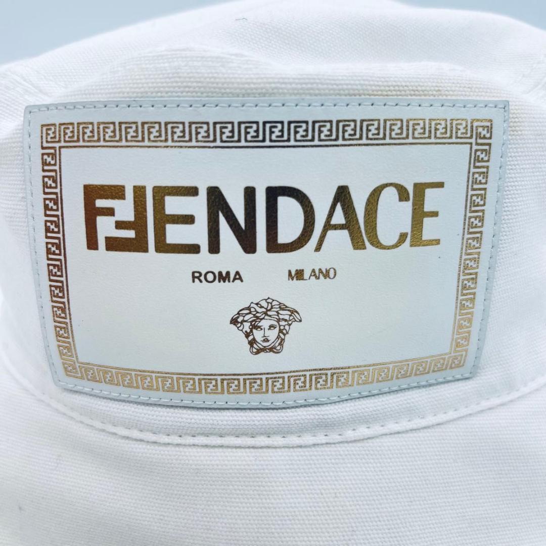 フェンディ フェンダーチェ　黄ばみ バケットハット ホワイト キャンバス