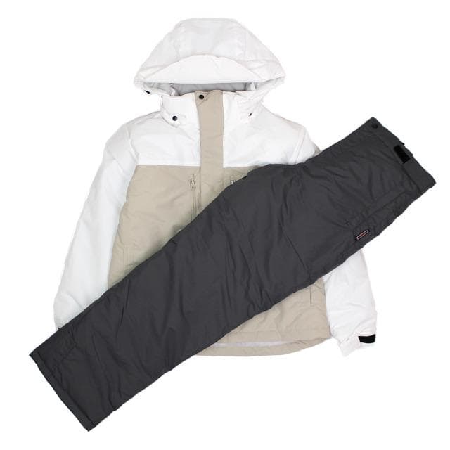 スキーウェア レディース 上下セット 耐水圧5000mm ベージュ Mサイズ