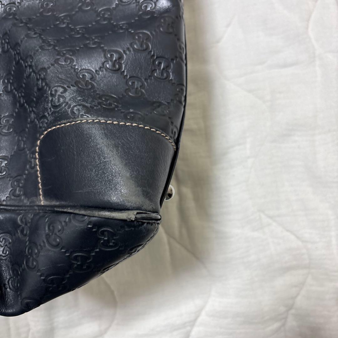 GUCCI ブラック レザーボストンバッグ