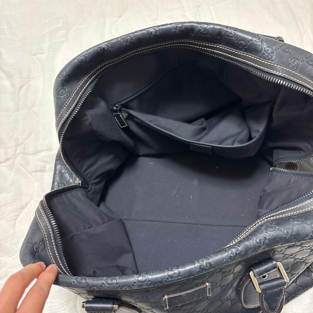 GUCCI ブラック レザーボストンバッグ