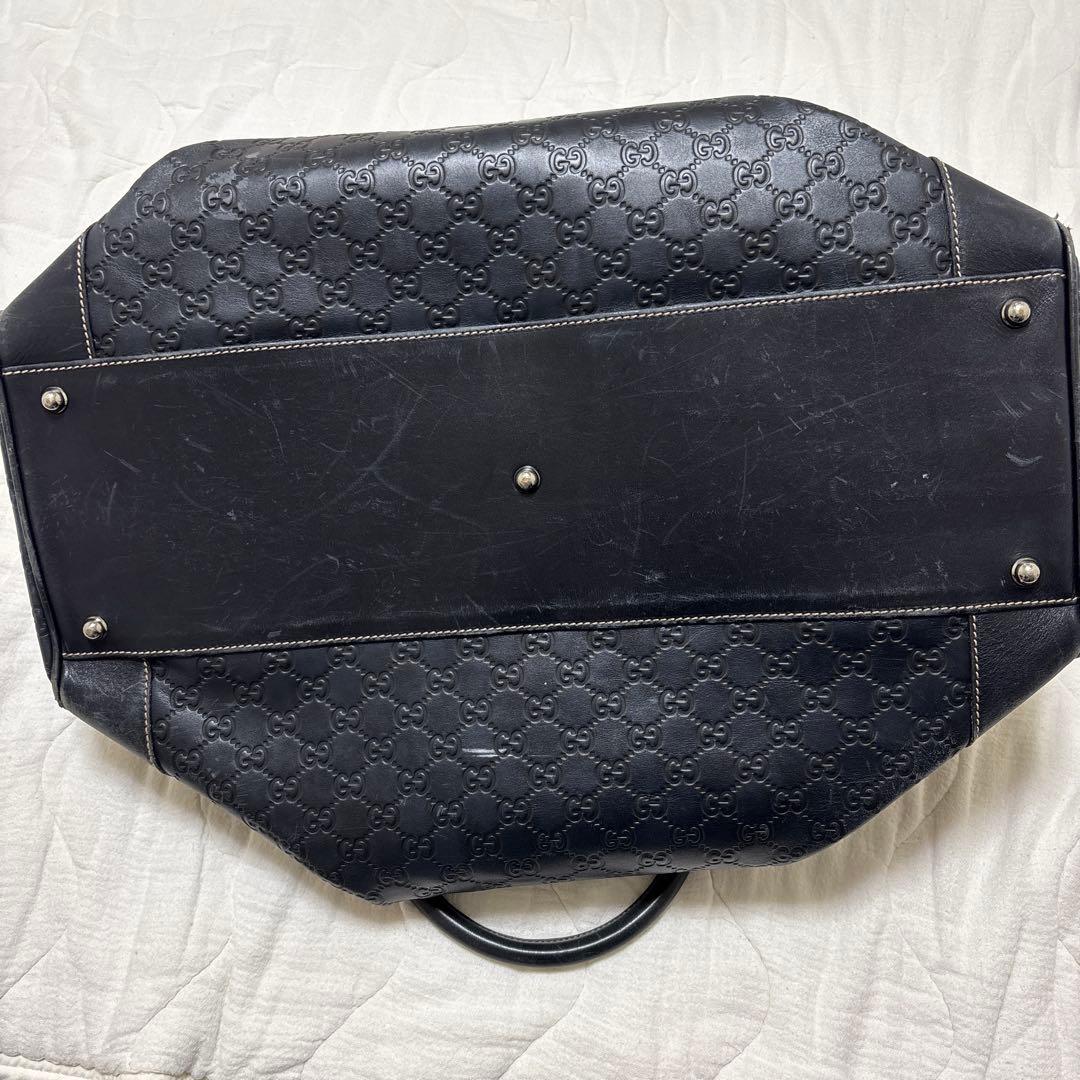 GUCCI ブラック レザーボストンバッグ