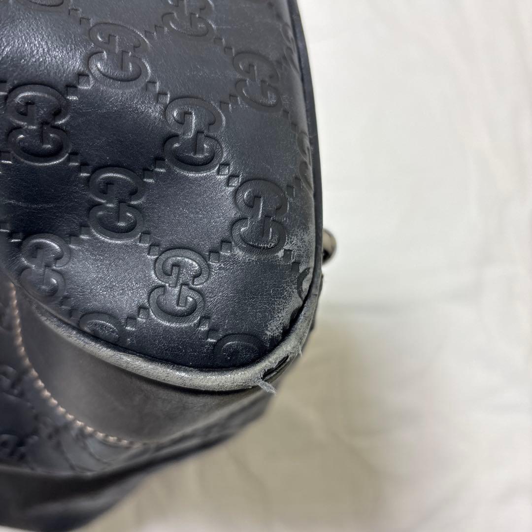 GUCCI ブラック レザーボストンバッグ