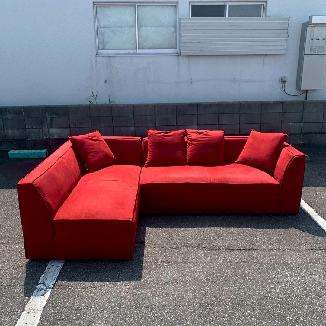 ニトリ コーナーソファ カウチソファ サルト2 レッドカラー Y1819