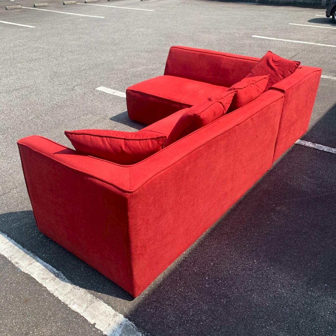 ニトリ コーナーソファ カウチソファ サルト2 レッドカラー Y1819