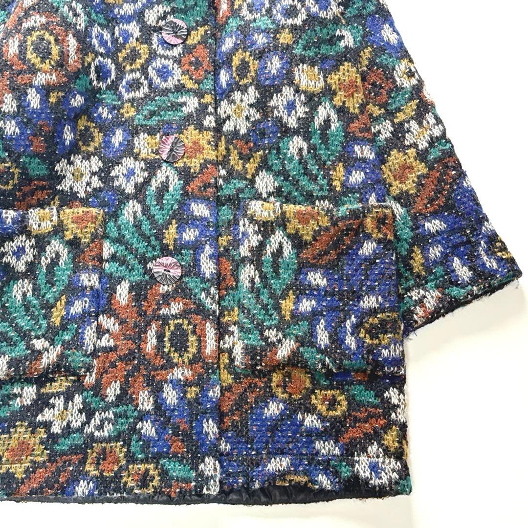 茄子の花様！ミッソーニ リバーシブル ウール　モヘア 幾何学模様 イタリア製