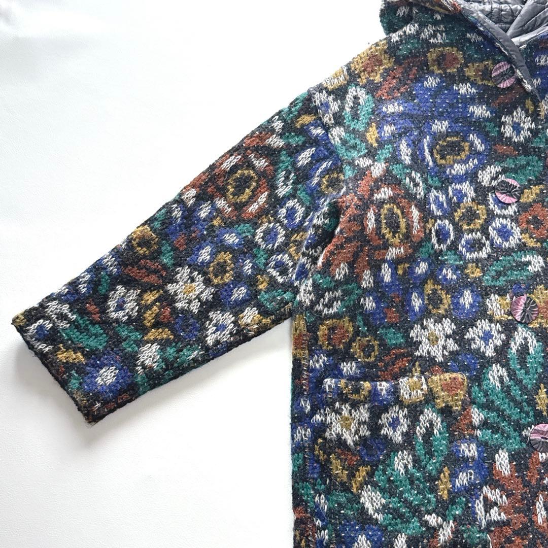 茄子の花様！ミッソーニ リバーシブル ウール　モヘア 幾何学模様 イタリア製