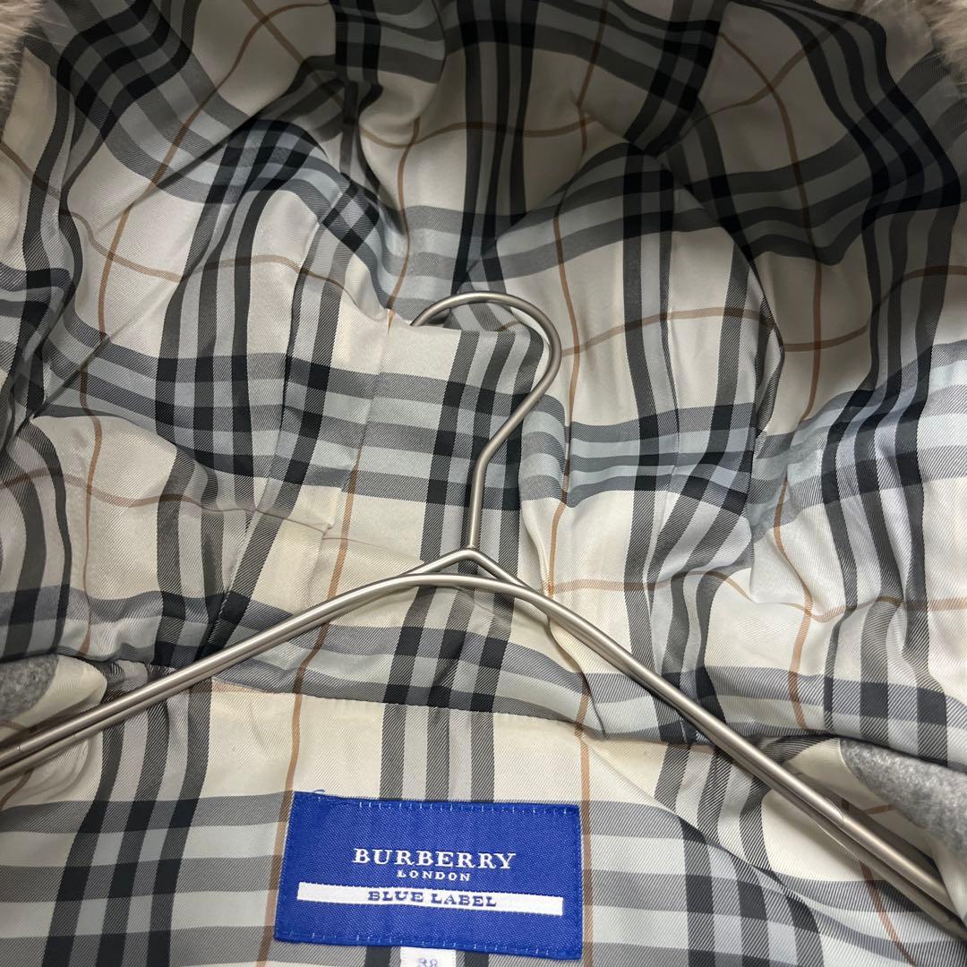 ●バーバリー ブルーレーベル アンゴラ　ウール カシミヤ ノバチェック コート