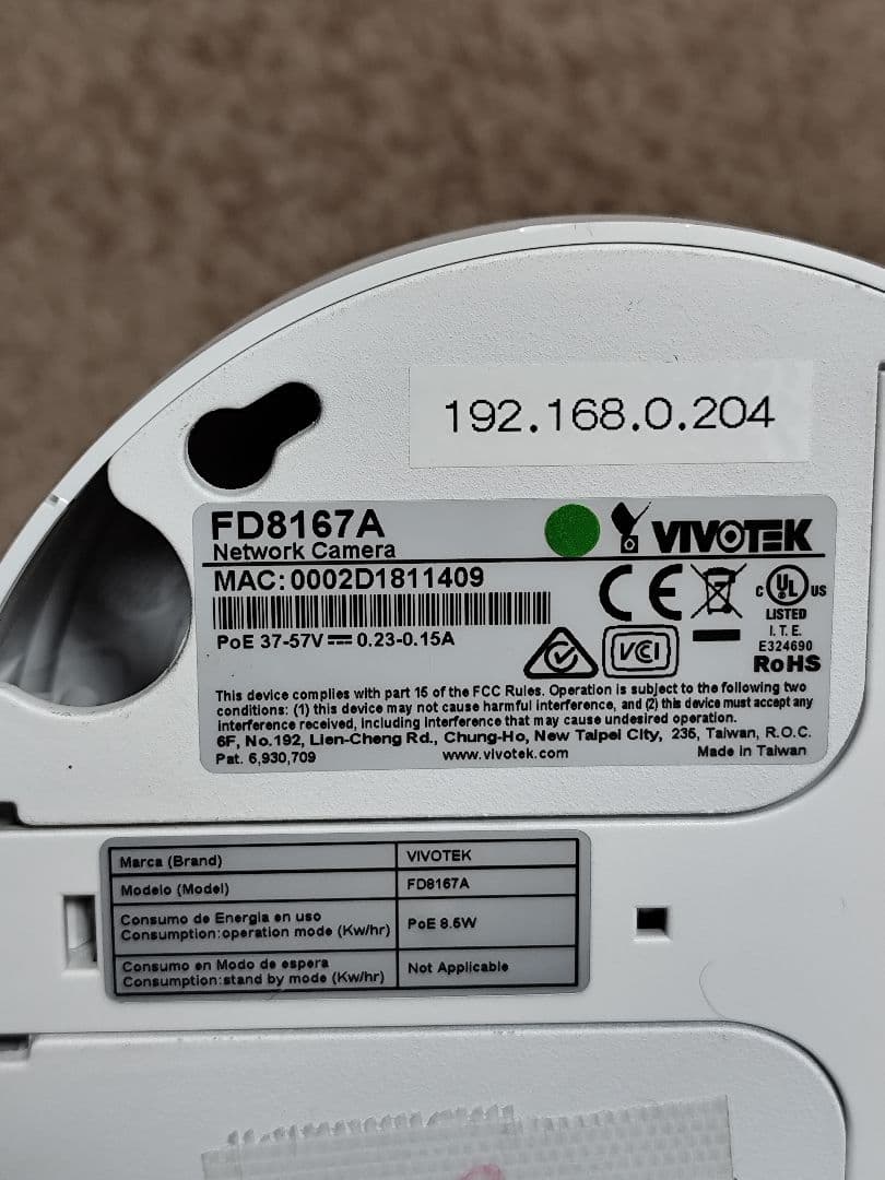 VIVOTEK FD8167A ドーム型防犯カメラ 4台セット