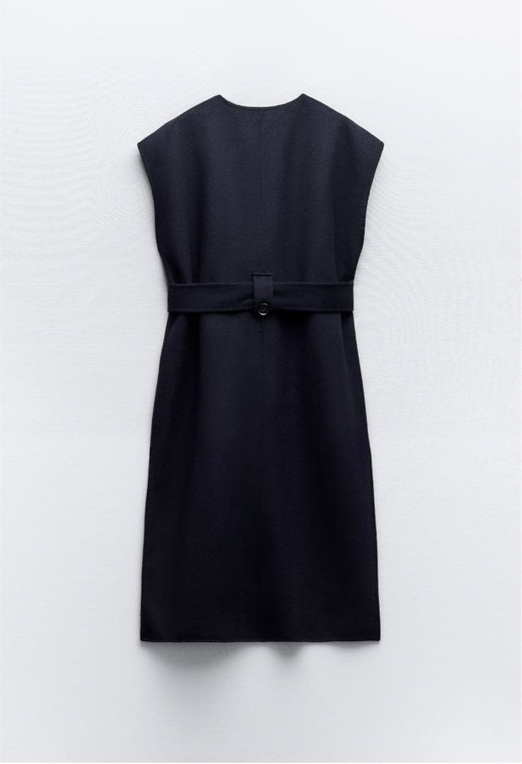 美品ZARA ザラ ダブルフェイスウールブレンドベスト ベルト付