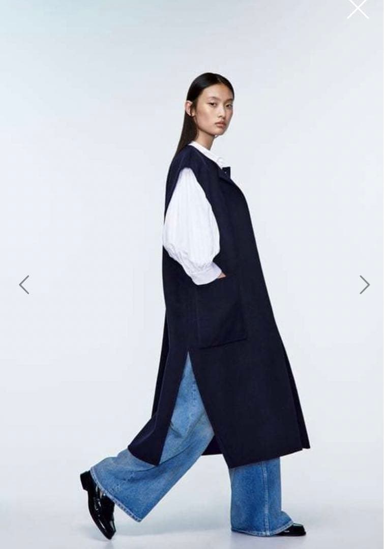 美品ZARA ザラ ダブルフェイスウールブレンドベスト ベルト付