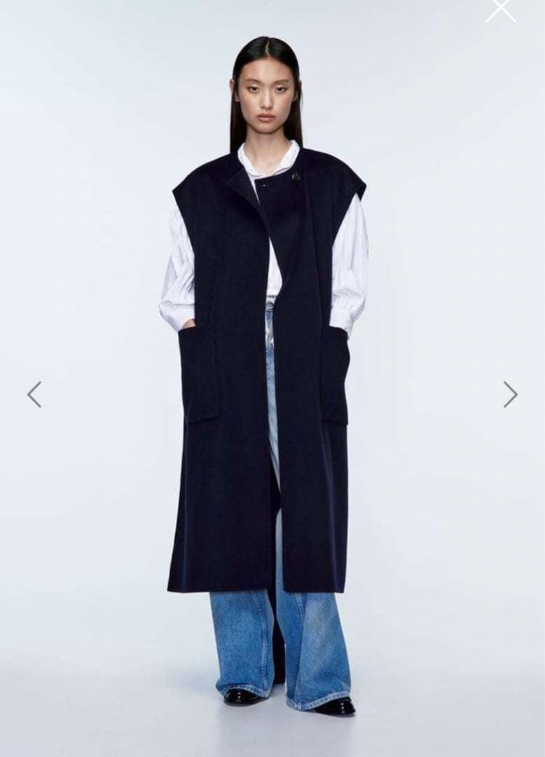 美品ZARA ザラ ダブルフェイスウールブレンドベスト ベルト付