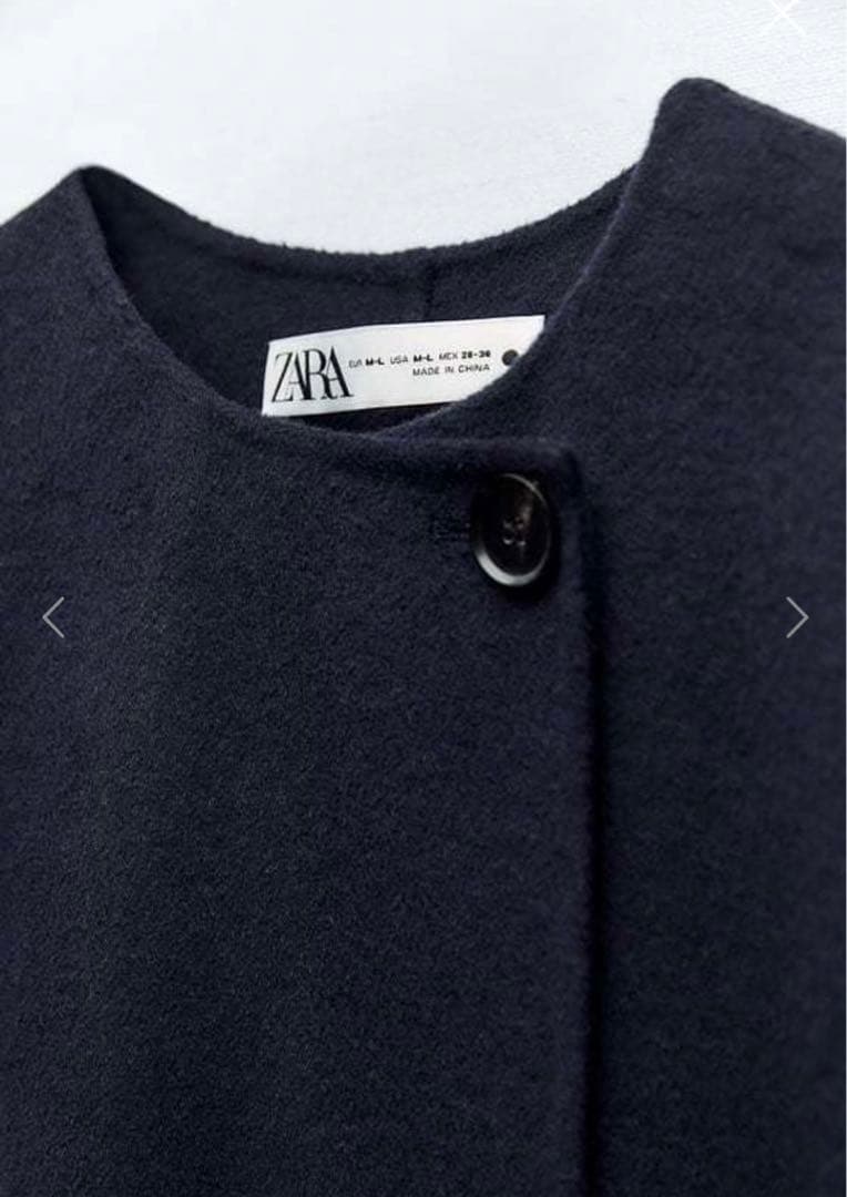 美品ZARA ザラ ダブルフェイスウールブレンドベスト ベルト付