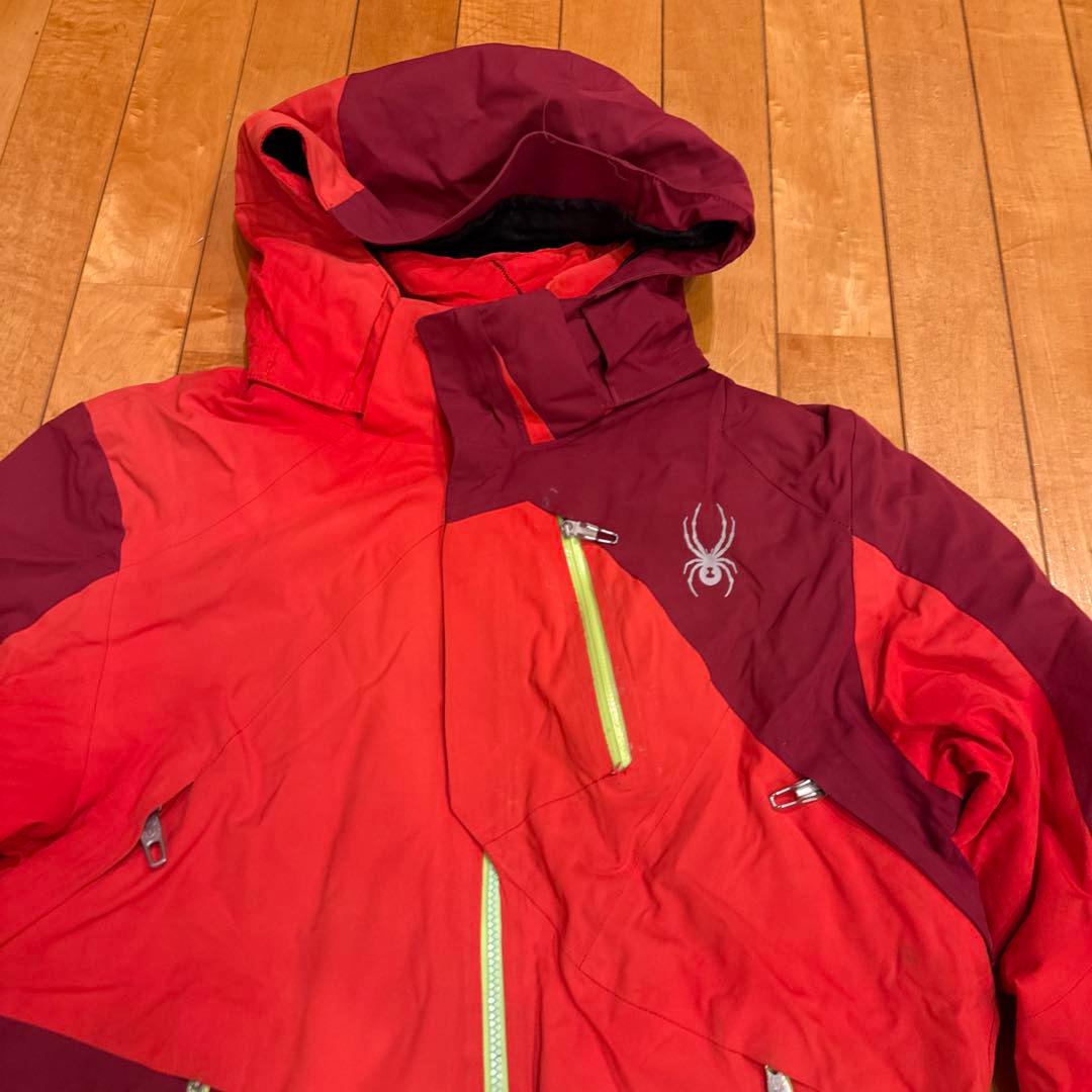Spyder スキーウェア 赤/紫 フード付き　メンズM