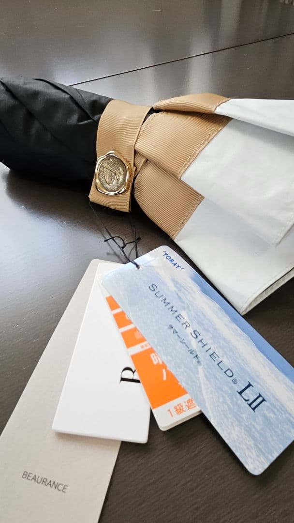 新品タグ付☆ビューランス晴雨兼用楽折り日傘☆サマーシールド