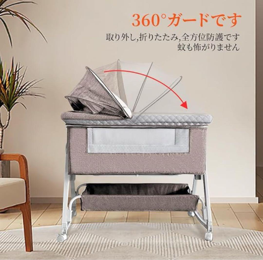 ベビーベッド 添い寝 乳児用ベッド 新生児ベッド 乳児用ベッド 高さ6段調節可能