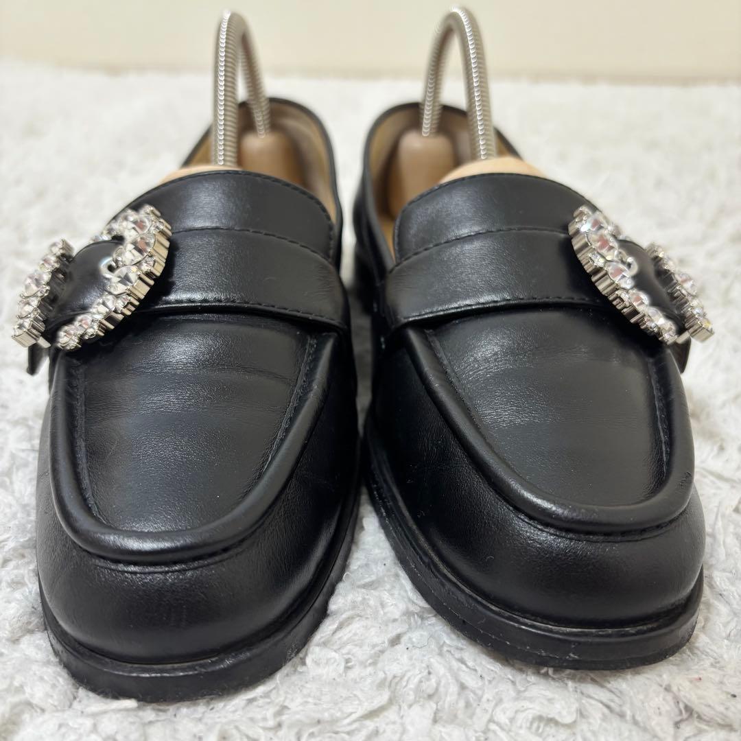 本物保証✨美品✨ジミーチュウ クリスタル ビジュー ローファー Cheri 箱付