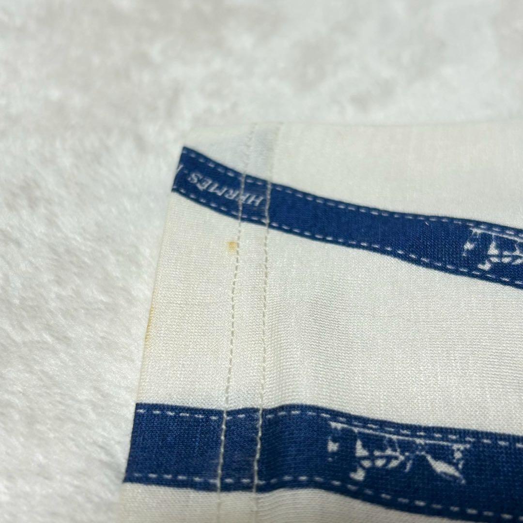 ★美品★エルメス　Tシャツ　マルジェラ期　ボルデュック　リボン　コットン　ロゴ