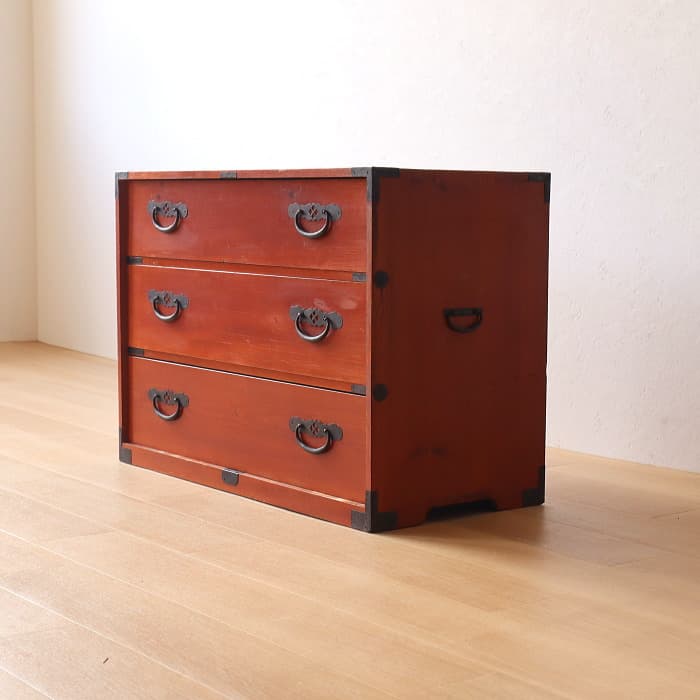 アンティーク 引出し3杯 3段 和箪笥 ローチェスト 古家具 テレビ台