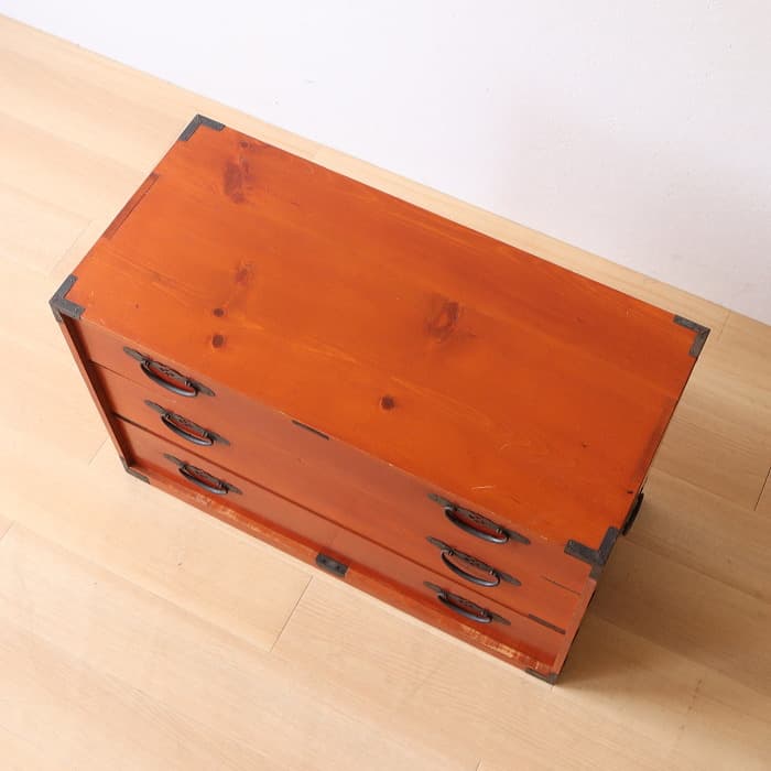 アンティーク 引出し3杯 3段 和箪笥 ローチェスト 古家具 テレビ台