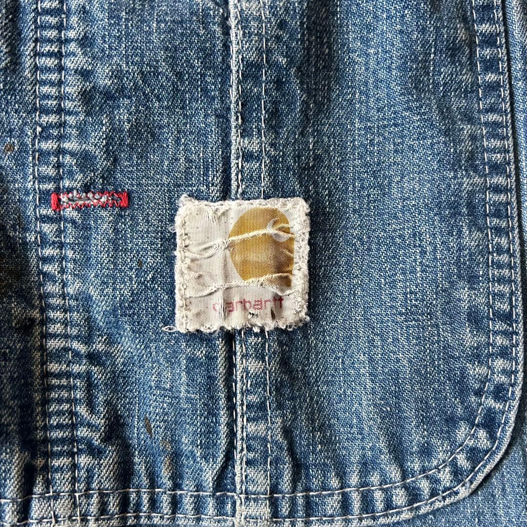 60s 70s Carhartt オーバーオール プリントタグ デカC M相当
