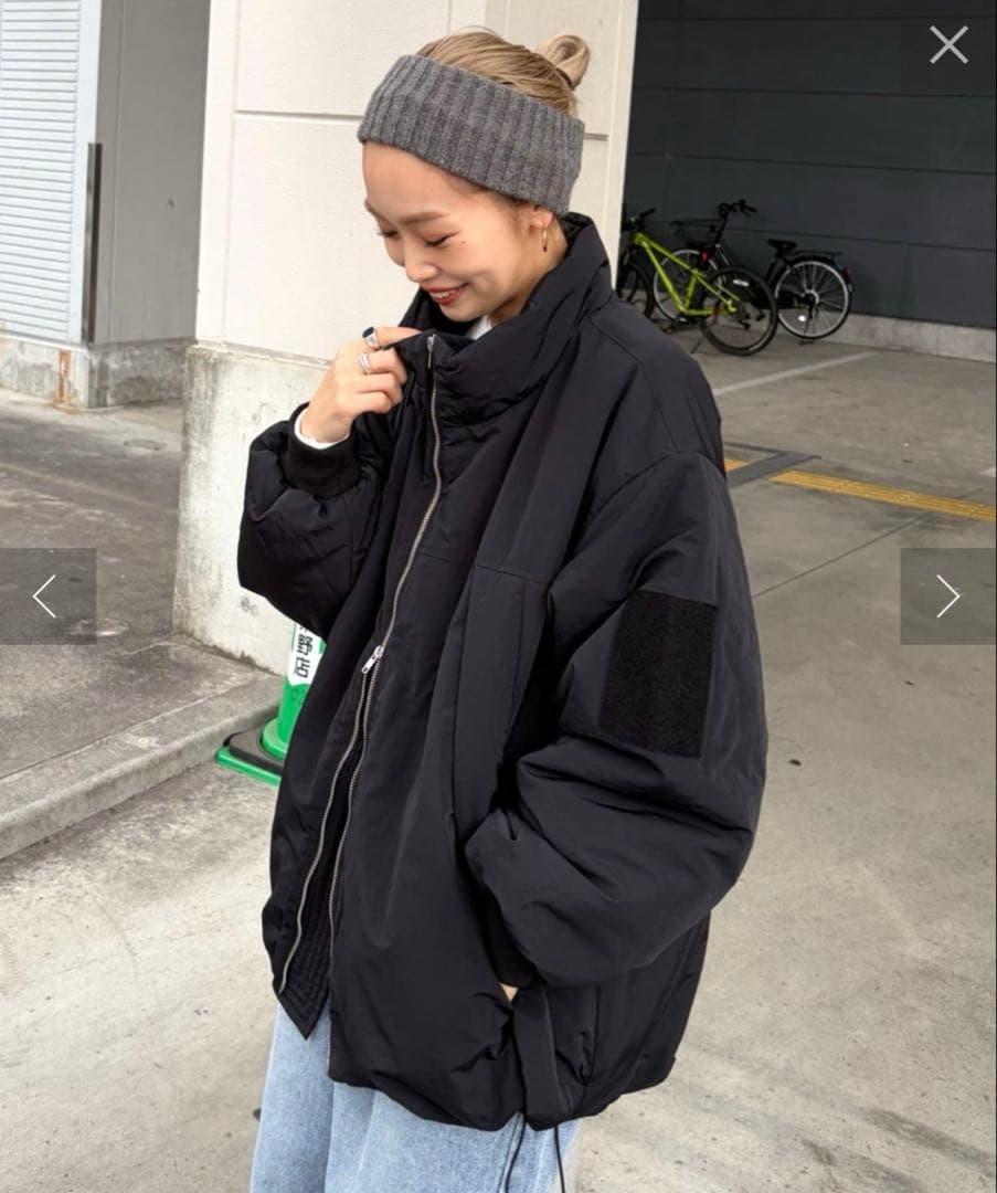 PON企画中綿スタンドカラージャケット　黒