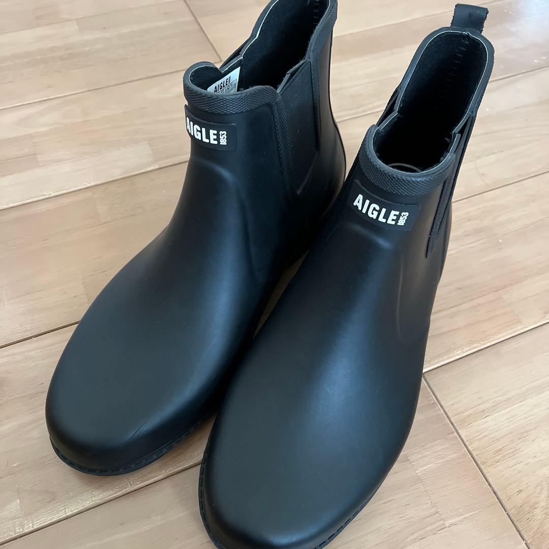 AIGLE ブラック サイドゴア長靴