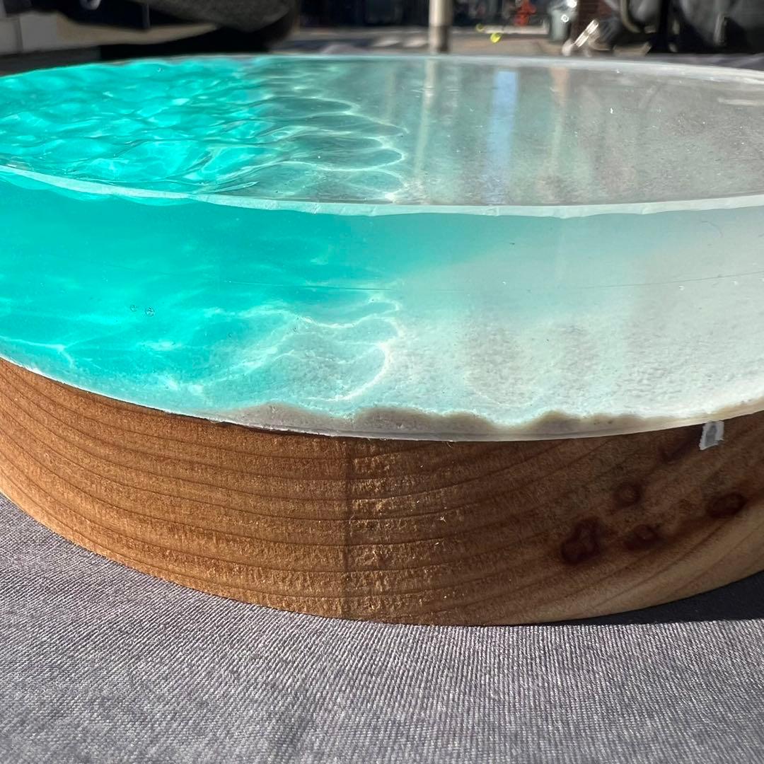 【波紋アート⑳】レジンアート／15cmまる型／枠なし