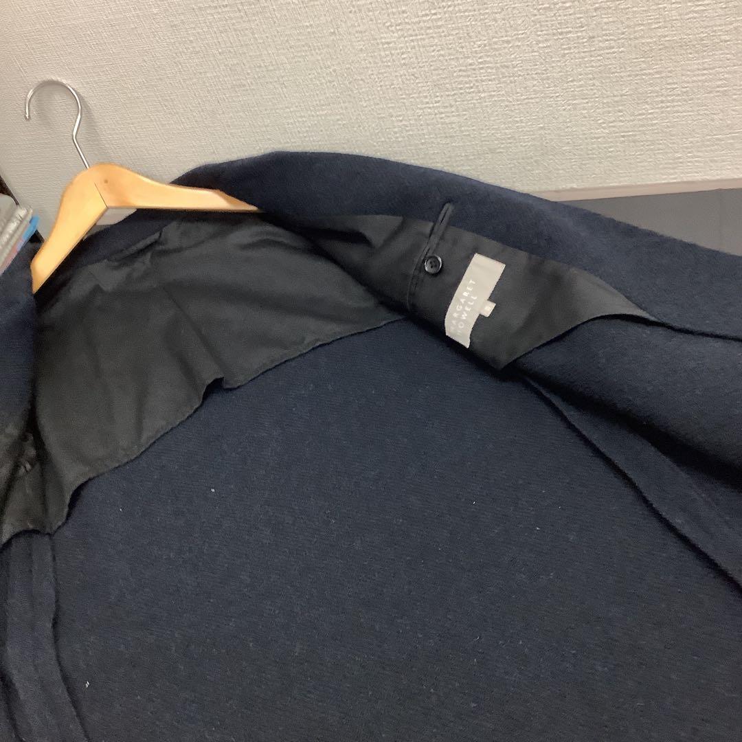 美品　マーガレットハウエル　ウール100% ジャケット　コート　ネイビー　L