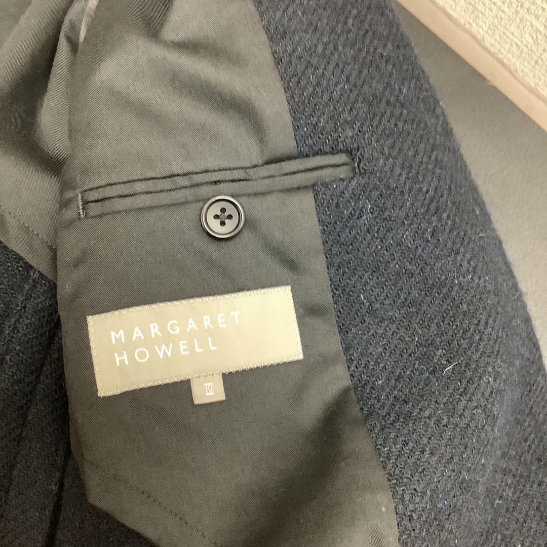 美品　マーガレットハウエル　ウール100% ジャケット　コート　ネイビー　L