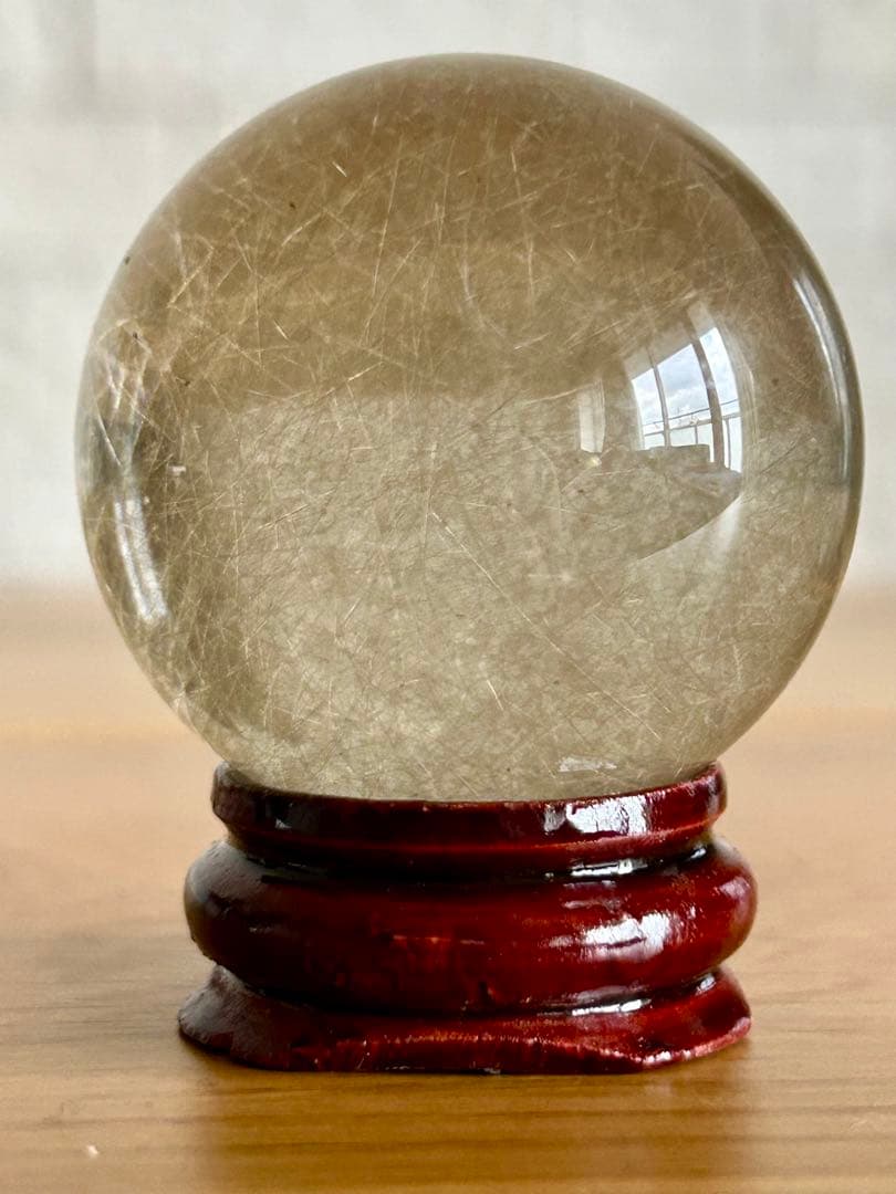 スモーキー　ルチルクォーツ　水晶　スフィア　39.9㎜
