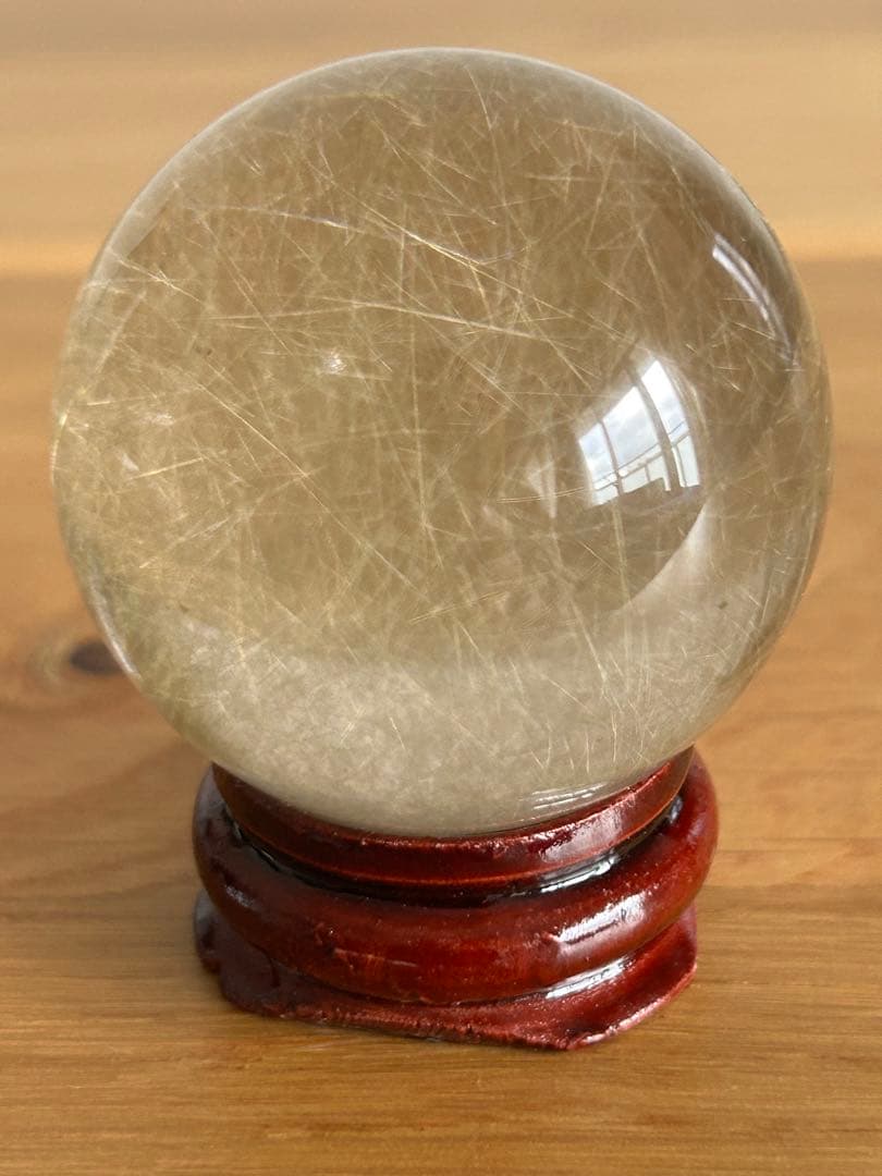 スモーキー　ルチルクォーツ　水晶　スフィア　39.9㎜