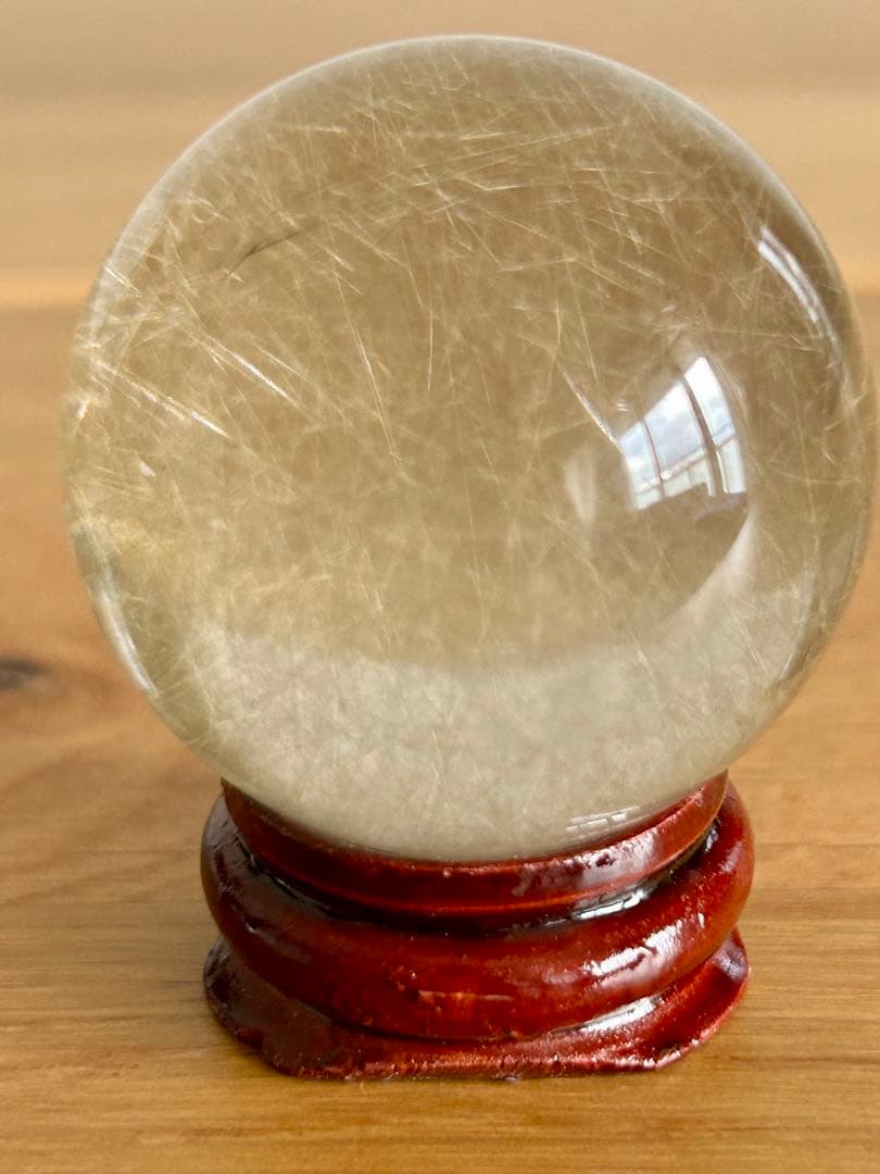 スモーキー　ルチルクォーツ　水晶　スフィア　39.9㎜