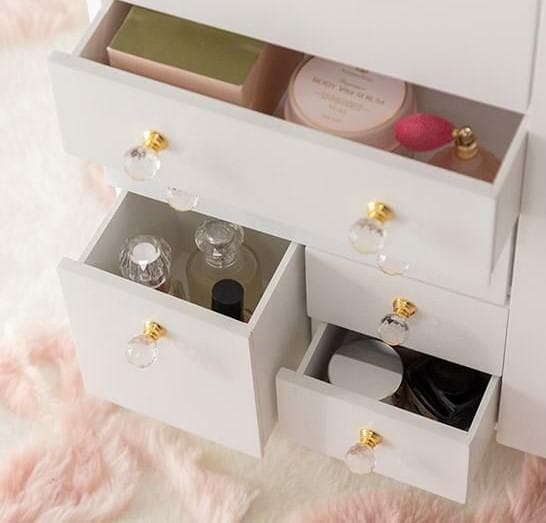 フォロー割【新品】コスメワゴン　クリスタル調ハンドル ドレッサー　コスメ収納