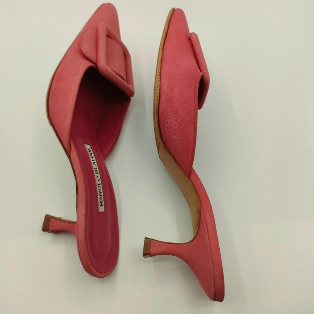 マノロブラニク 37/23.5cm メイセール スエード ミュール