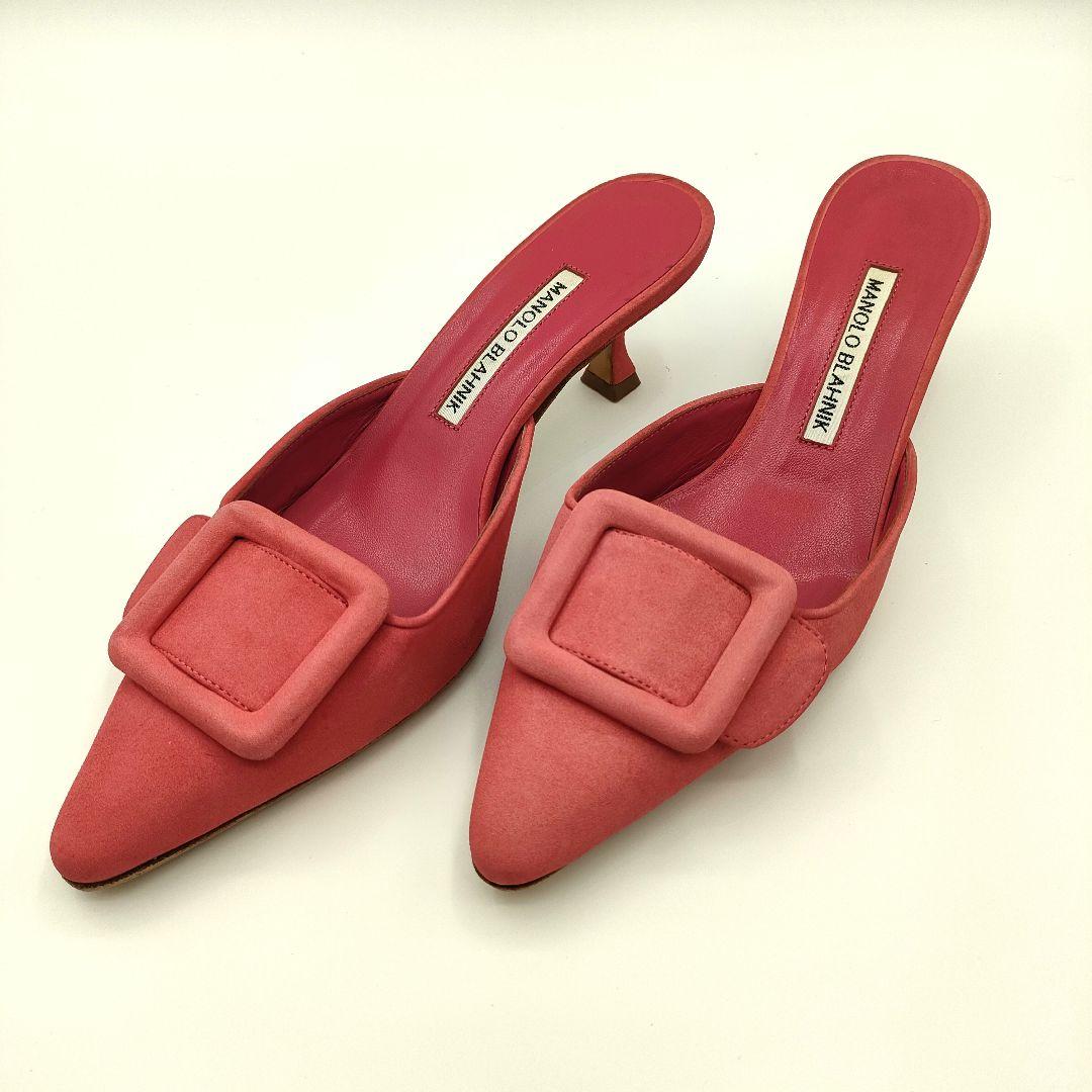 マノロブラニク 37/23.5cm メイセール スエード ミュール