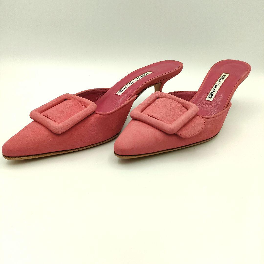 マノロブラニク 37/23.5cm メイセール スエード ミュール