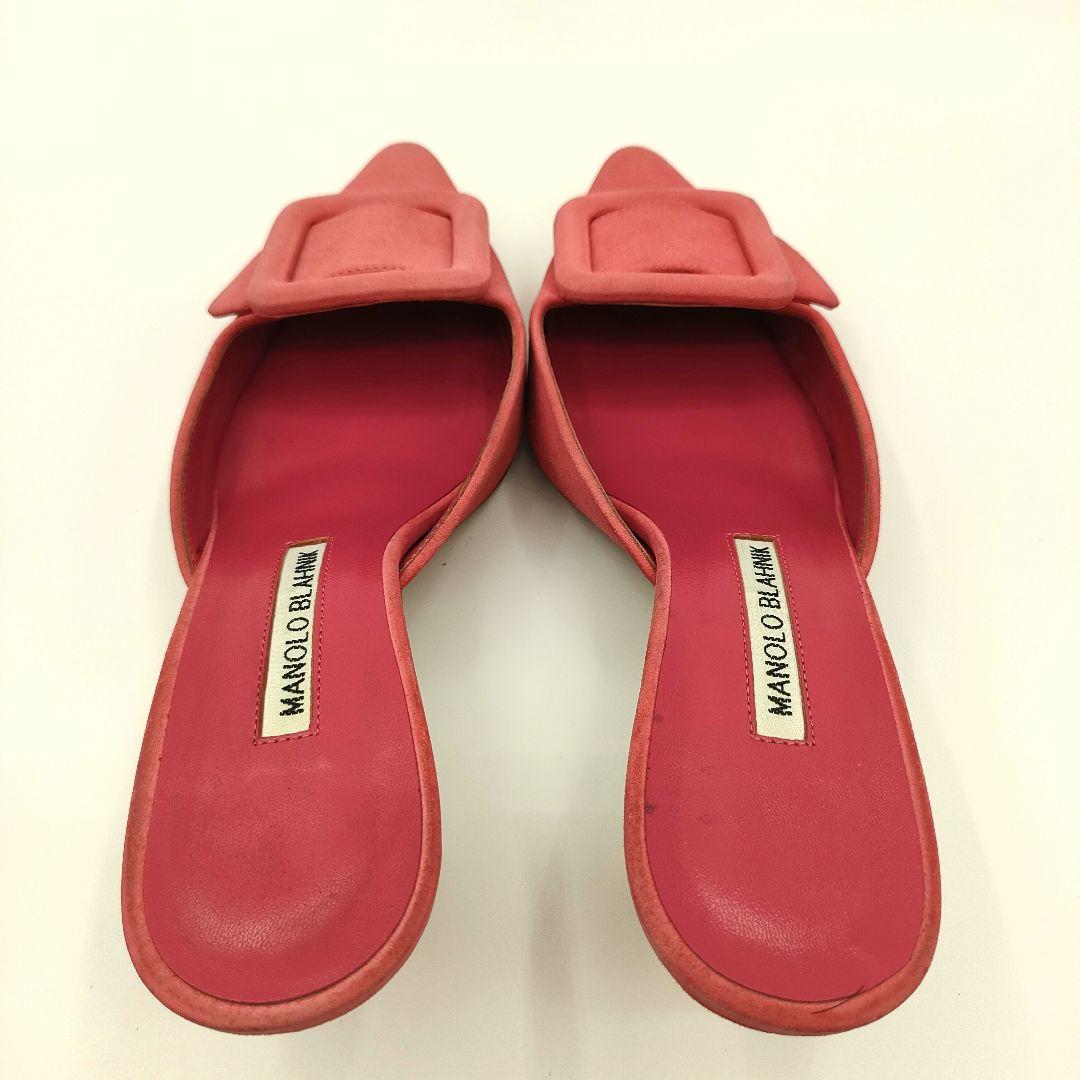 マノロブラニク 37/23.5cm メイセール スエード ミュール