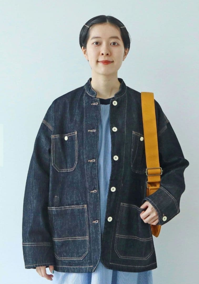 【PAR ICI】12.5OZデニム カバーオール ネイビー