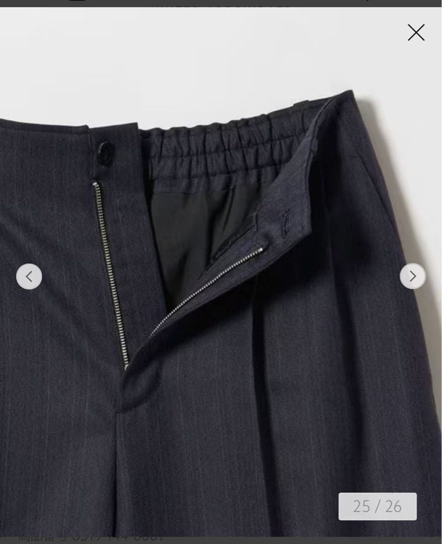 conte＞ストライプ ヘリンボーン ハーフパンツ