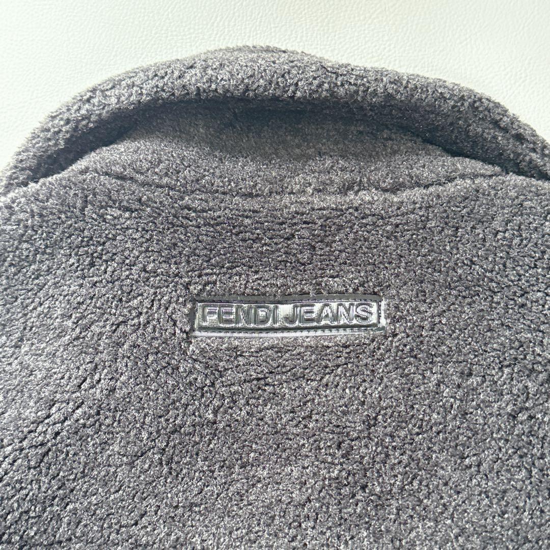 【美品】FENDI フェンディ　ボアコート トレンチ　ダブル　ロゴボタン