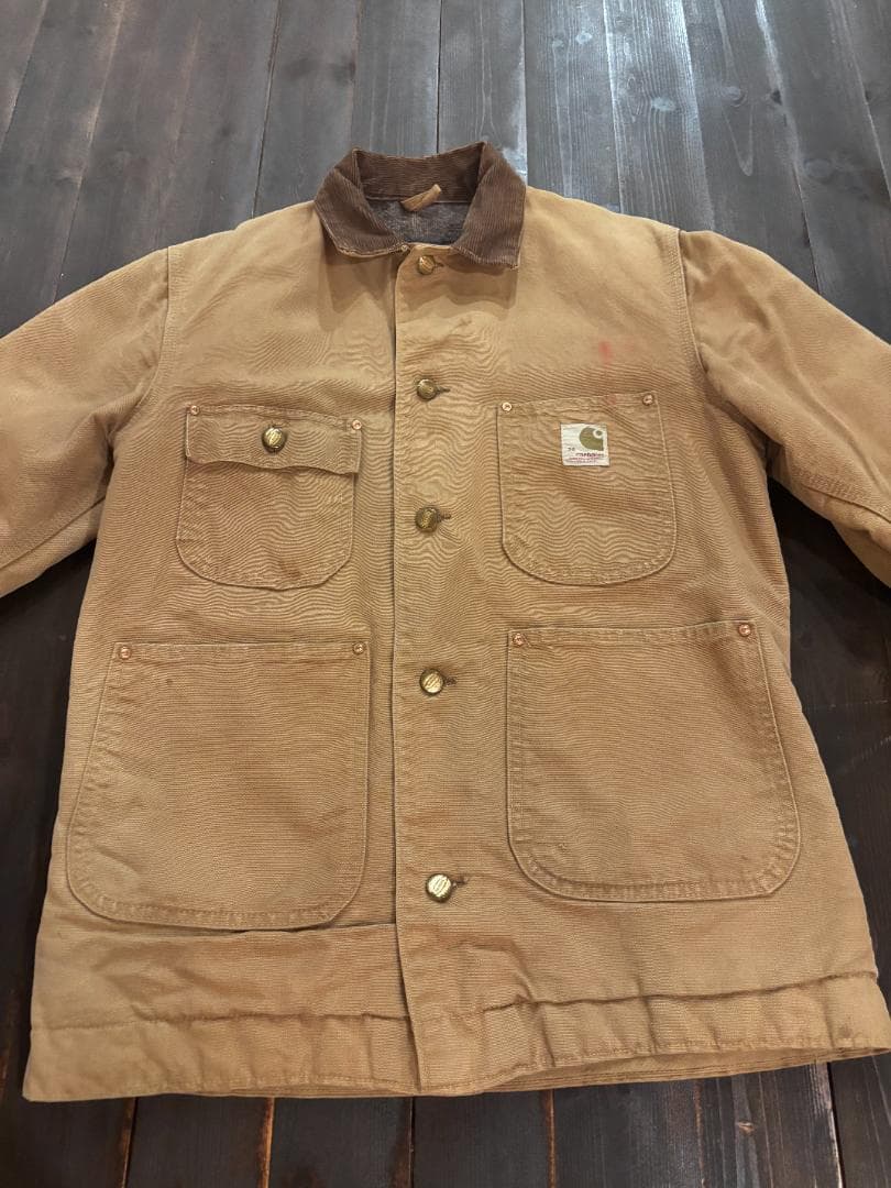 Carhartt 80S BIG C ボタン 横縞ブランケット ビンテージチョア