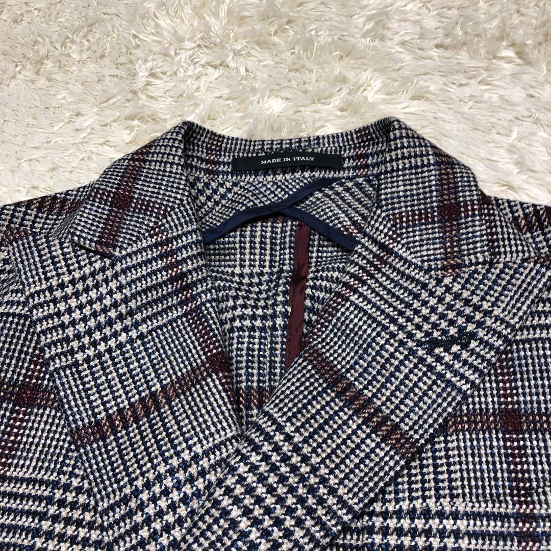 美品✨タリアトーレ ブリッラ ダブルテーラードジャケット グレー チェック 42