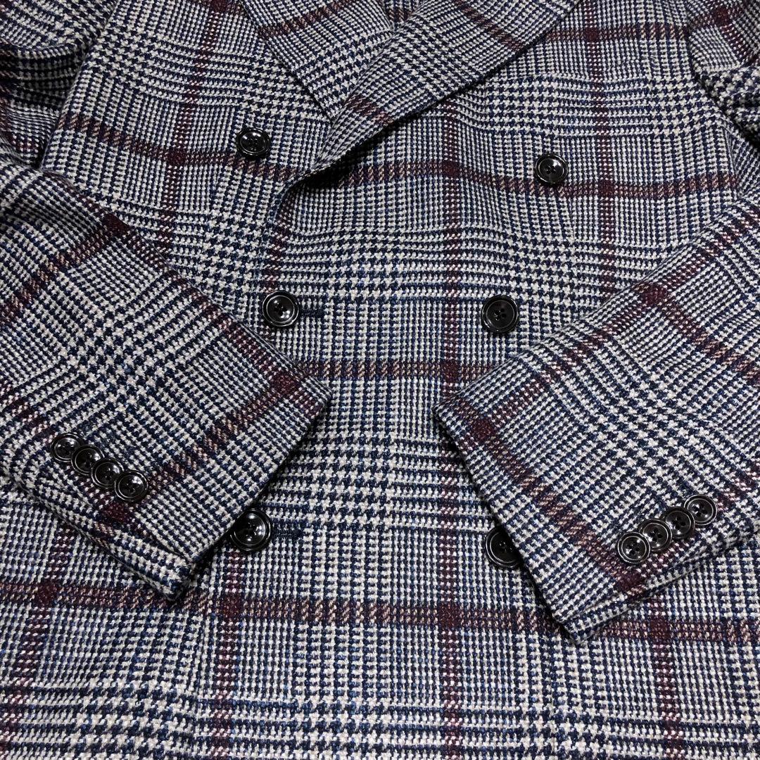 美品✨タリアトーレ ブリッラ ダブルテーラードジャケット グレー チェック 42
