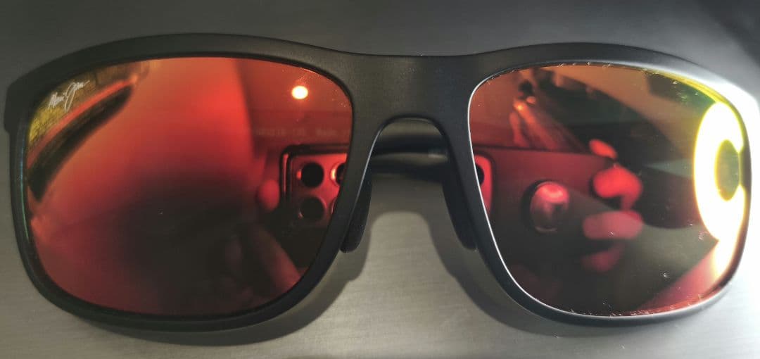 美品　Maui Jim　HUELO　サングラス　ミラー・偏光レンズ　ブラック