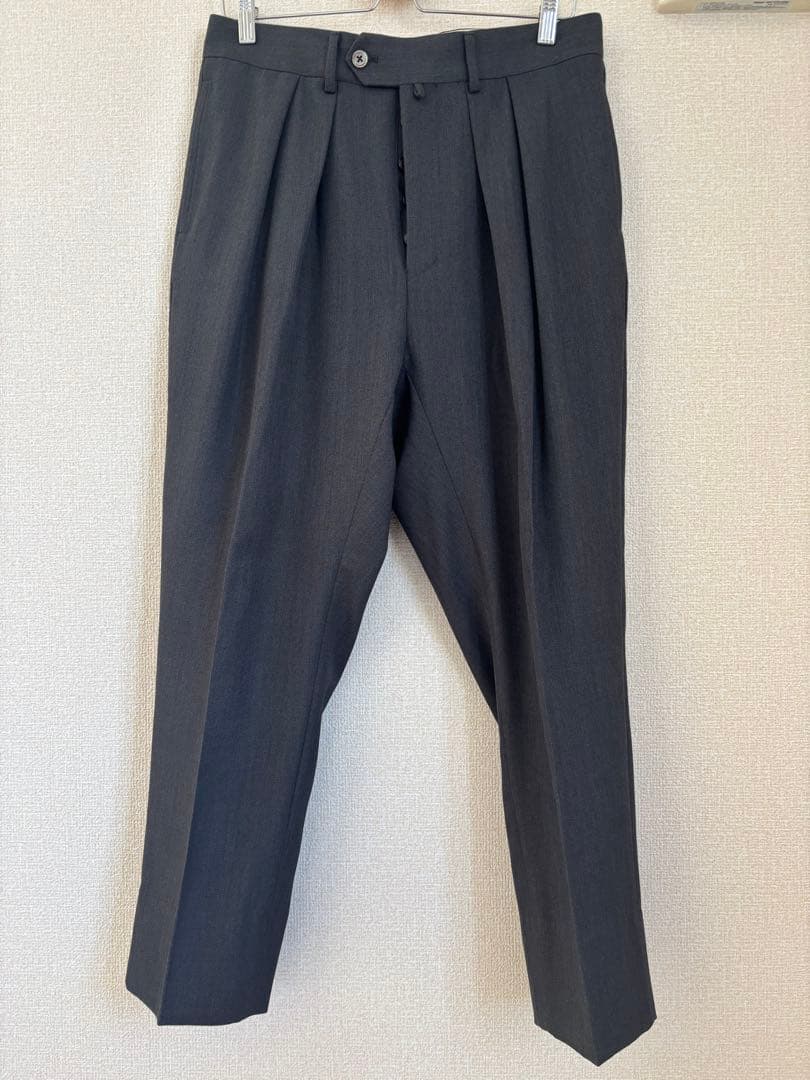 【NEAT】ニート　TW サージ　テーパードスラックス　ダークグレー　48