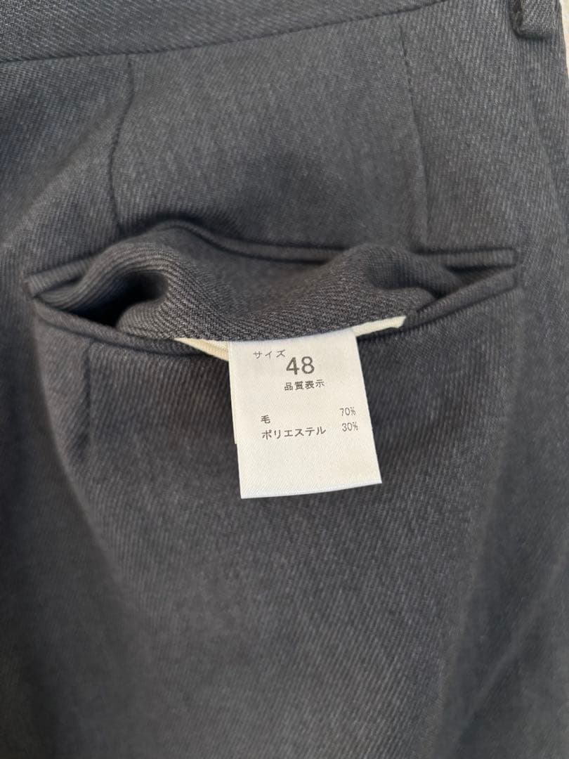 【NEAT】ニート　TW サージ　テーパードスラックス　ダークグレー　48