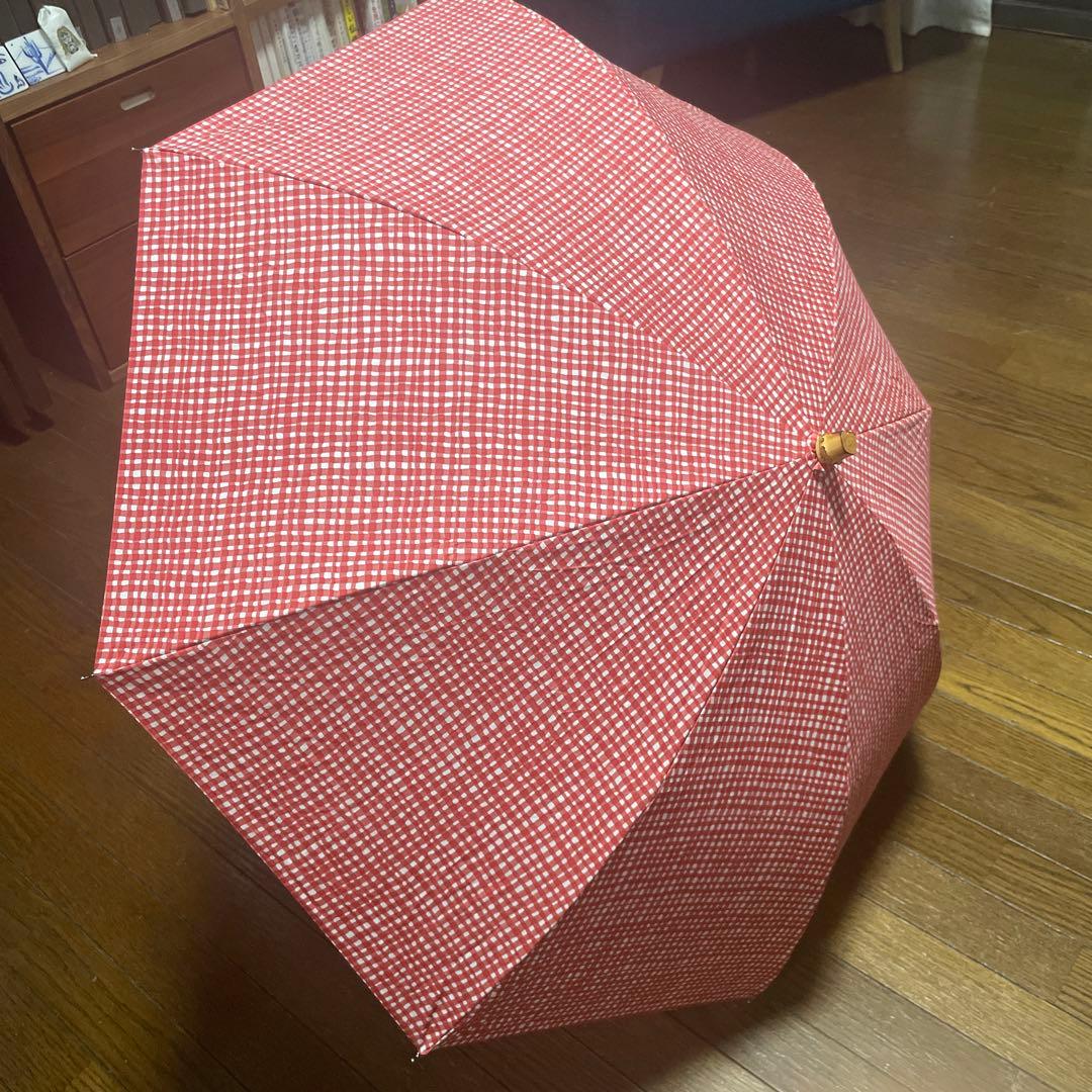 ボンボンストア　あかチェック日傘