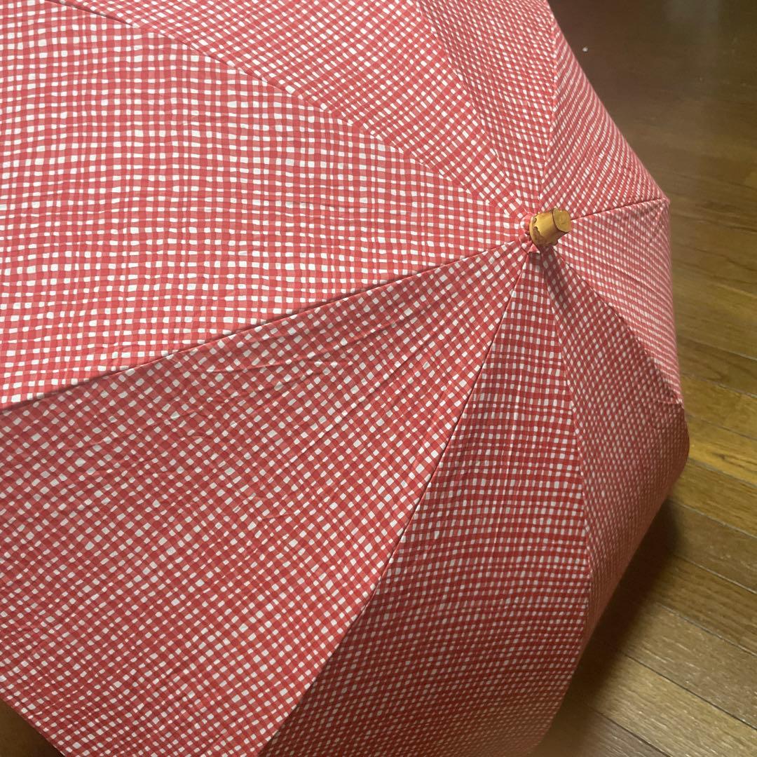 ボンボンストア　あかチェック日傘