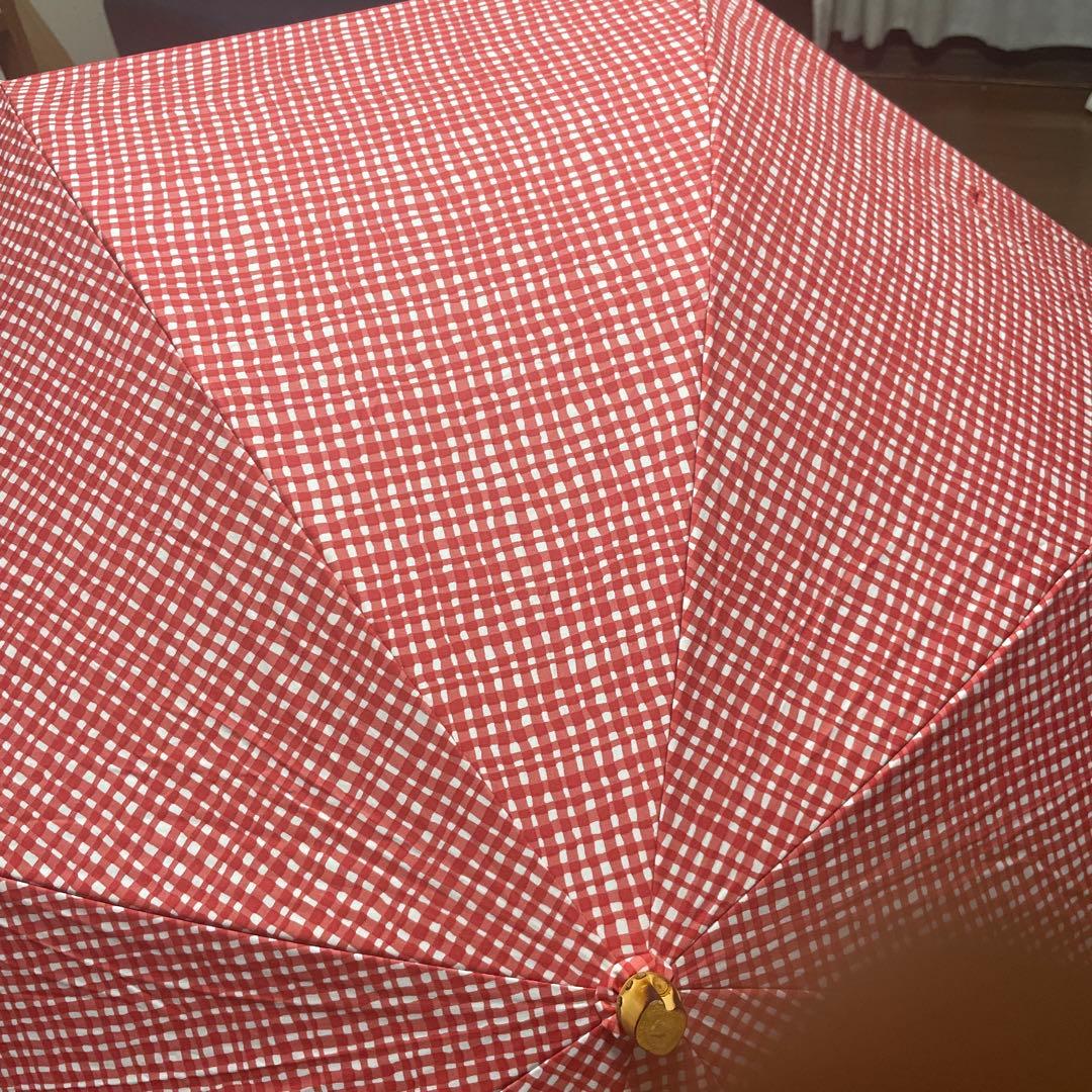 ボンボンストア　あかチェック日傘